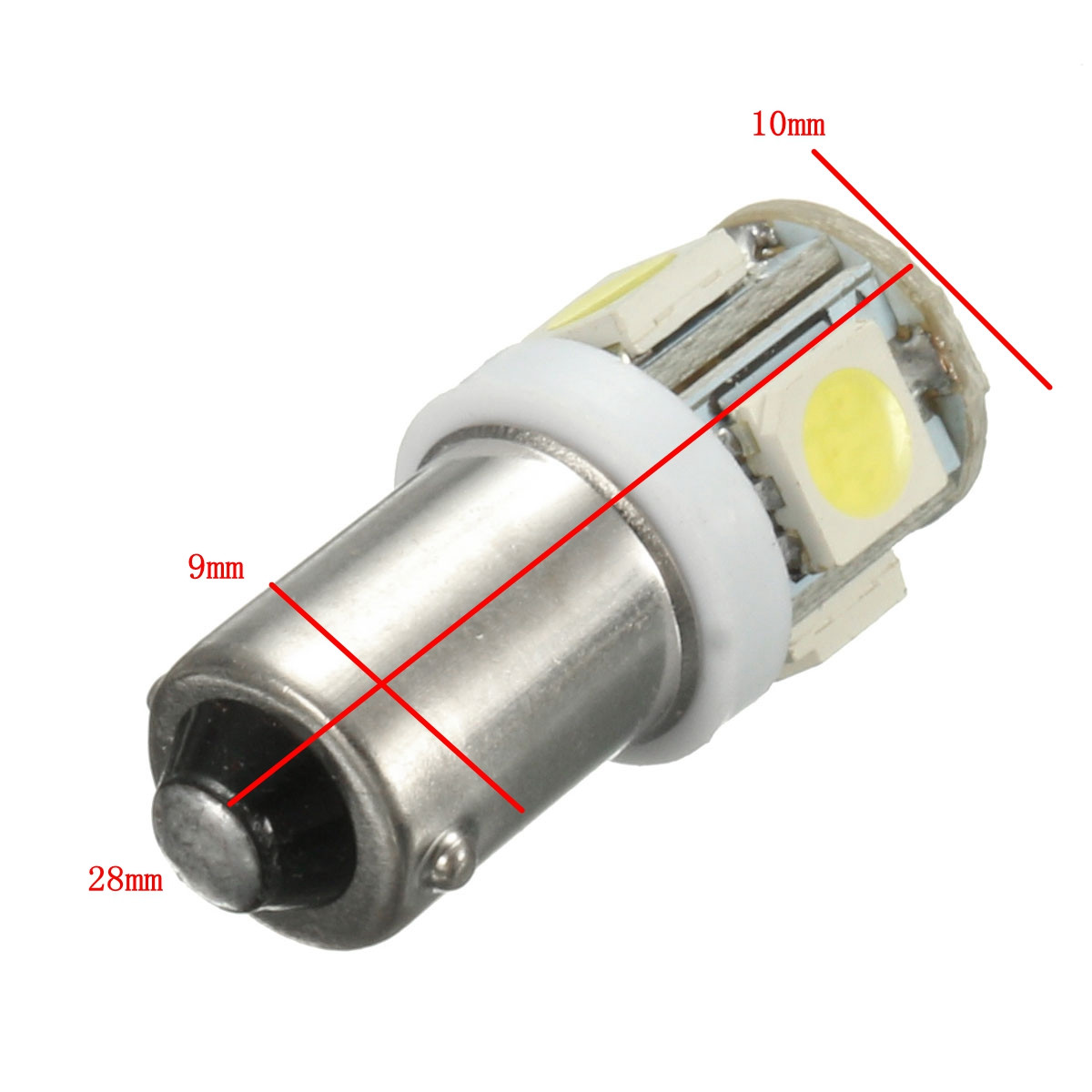 Car-12V-5-SMD-LED-Ba9s-T4W-W5W-T10-Indicator-Light-Bulb-Lamp-5-Color-1055991
