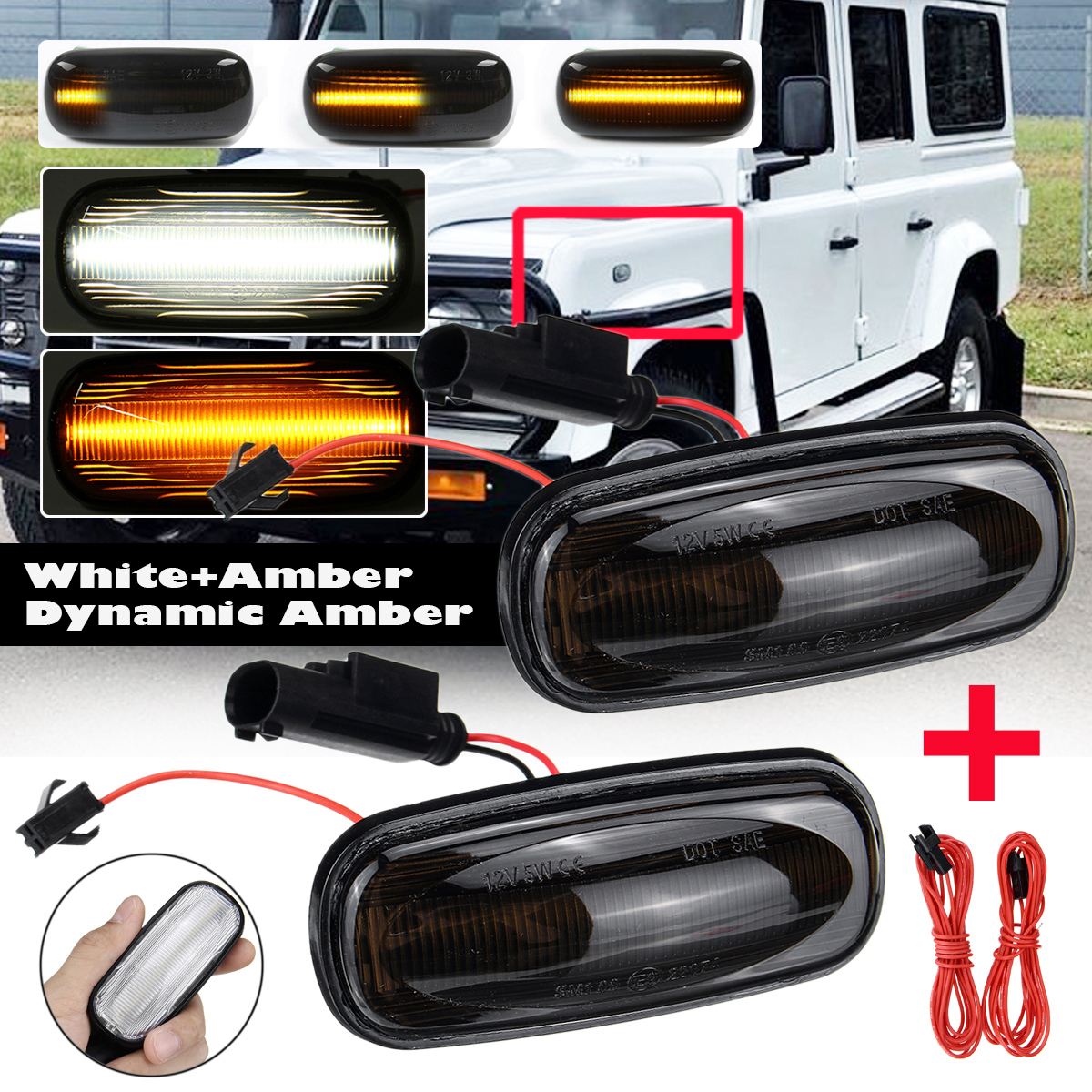 Dynamic-Amber-LED-Side-Marker-Lights-Repeaters-Lamp-Turn-Signal-for-Land-Rover-Discovery-2-Defernder-1616208