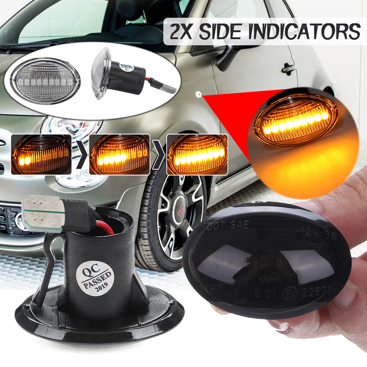 Dynamic-Flowing-LED-Side-Marker-Indicator-Repeater-Lights-Lamps-Amber-2PCS-for-Alfa-Fiat-Ford-Lancia-1552679