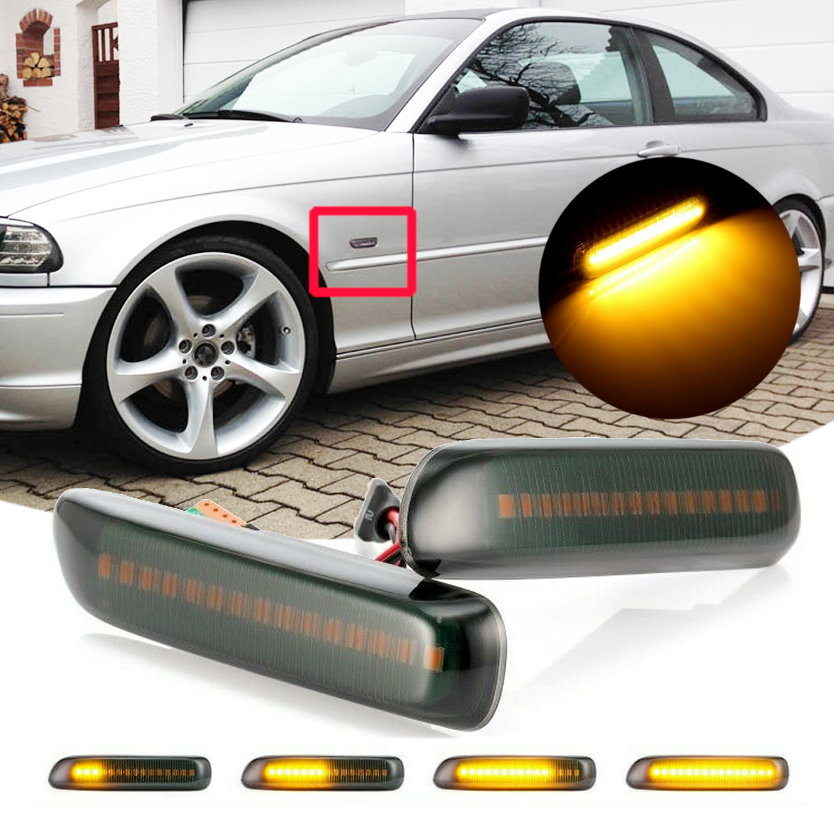 Dynamic-Smoked-Front-Side-Marker-Indicator-Lights-Repeaters-Lamp-Amber-Pair-for-BMW-3-Series-E46-199-1662255