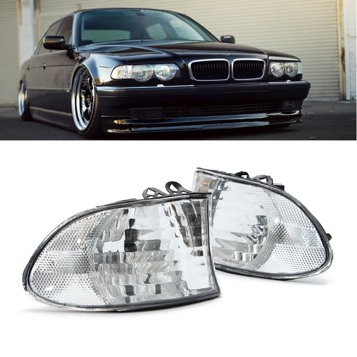 For-99-01-BMW-E38-7-SERIES-Corner-Lights-Side-Light---Clear-Lens-740i-740iL-750iL-1053611
