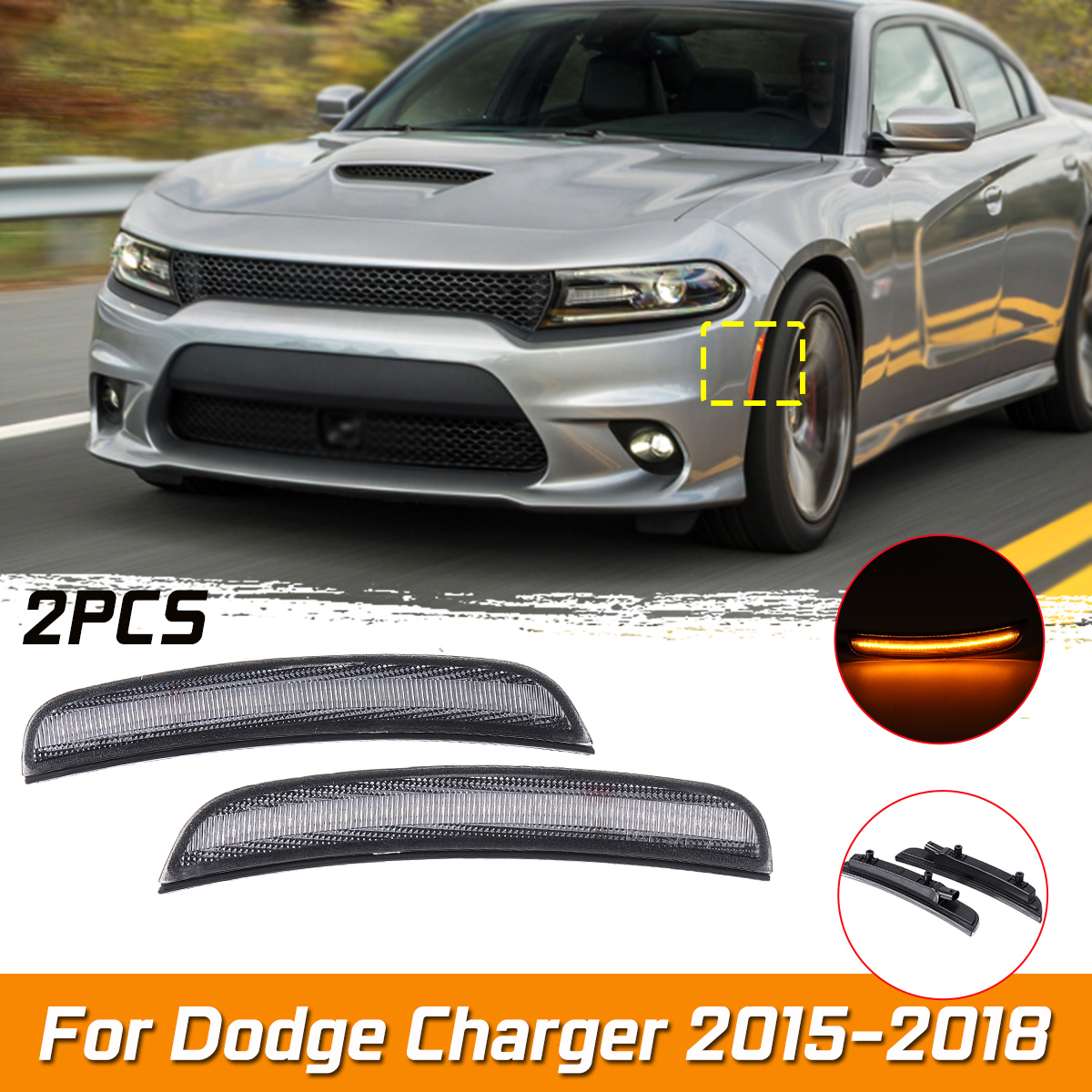 Front-Bumper-Smoked-Amber-Side-Marker-Signal-Lights-For-Dodge-Charger-2015-2019-1727604