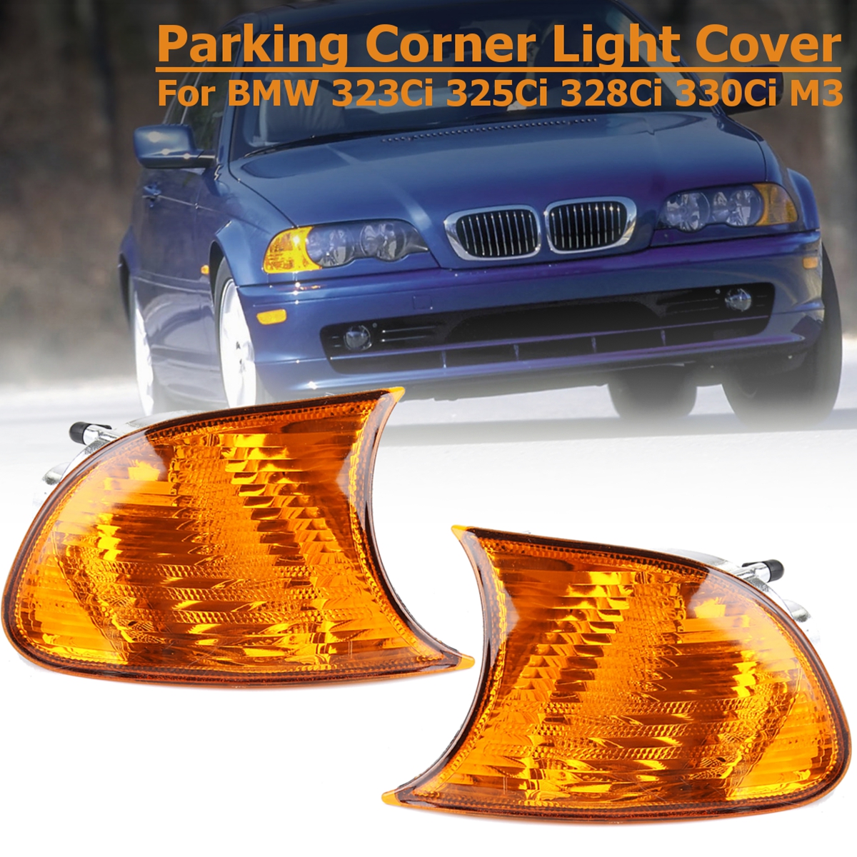 Front-Parking-Side-Corner-Light-Cover-Amber-Shell-LeftRight-for-BMW-E46-3-Series-M3-1330328