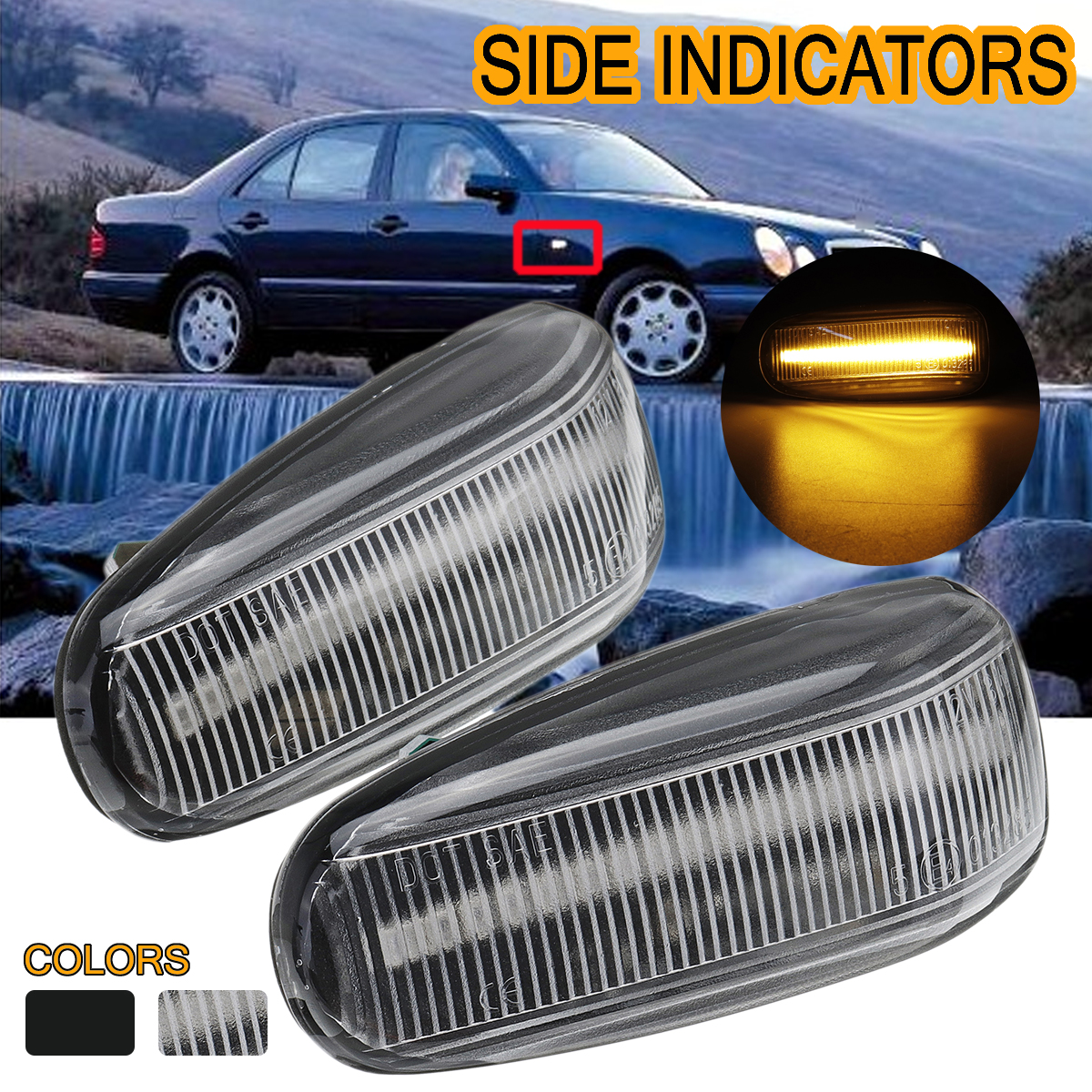 LED-Side-Marker-Indicator-Lights-Wing-Turn-Signal-Lamp-Yellow-Pair-for-Mercedes-Sprinter-VITO-VARIO--1471546