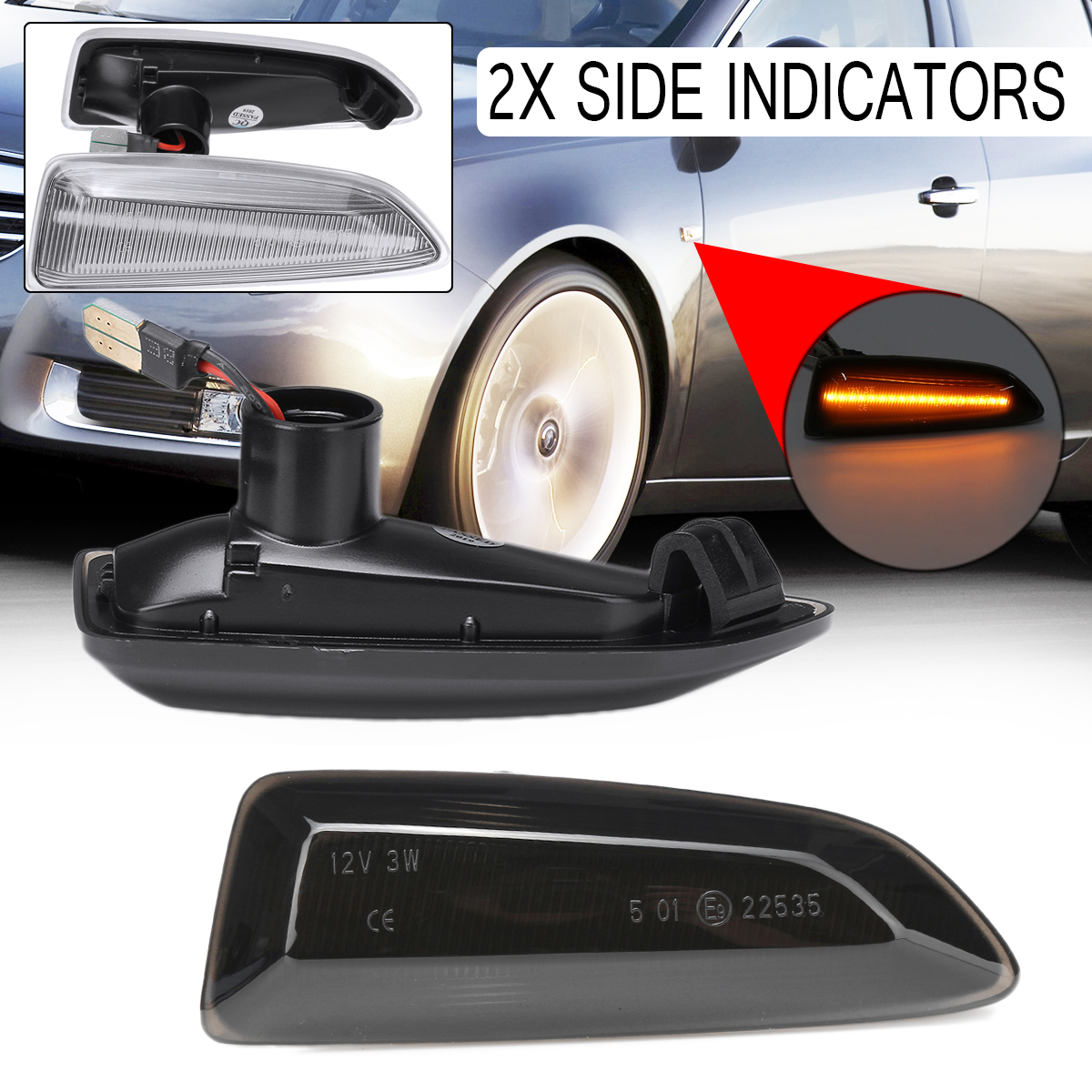 LED-Side-Marker-Lights-Turn-Indicator-Lamps-Pair-Yellow-for-Opel-Vauxhall-1541821