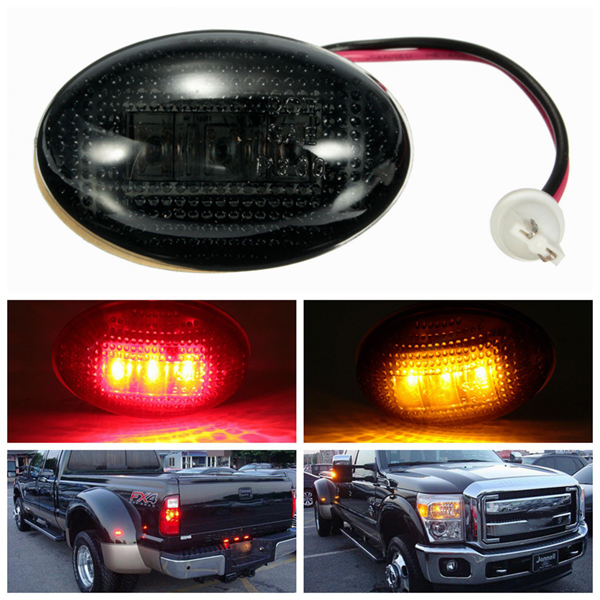 LED-Smoke-Side-Fender-Dually-Bed-Marker-Light-Red-Amber-for-Ford-F350-1999-2010-1038198