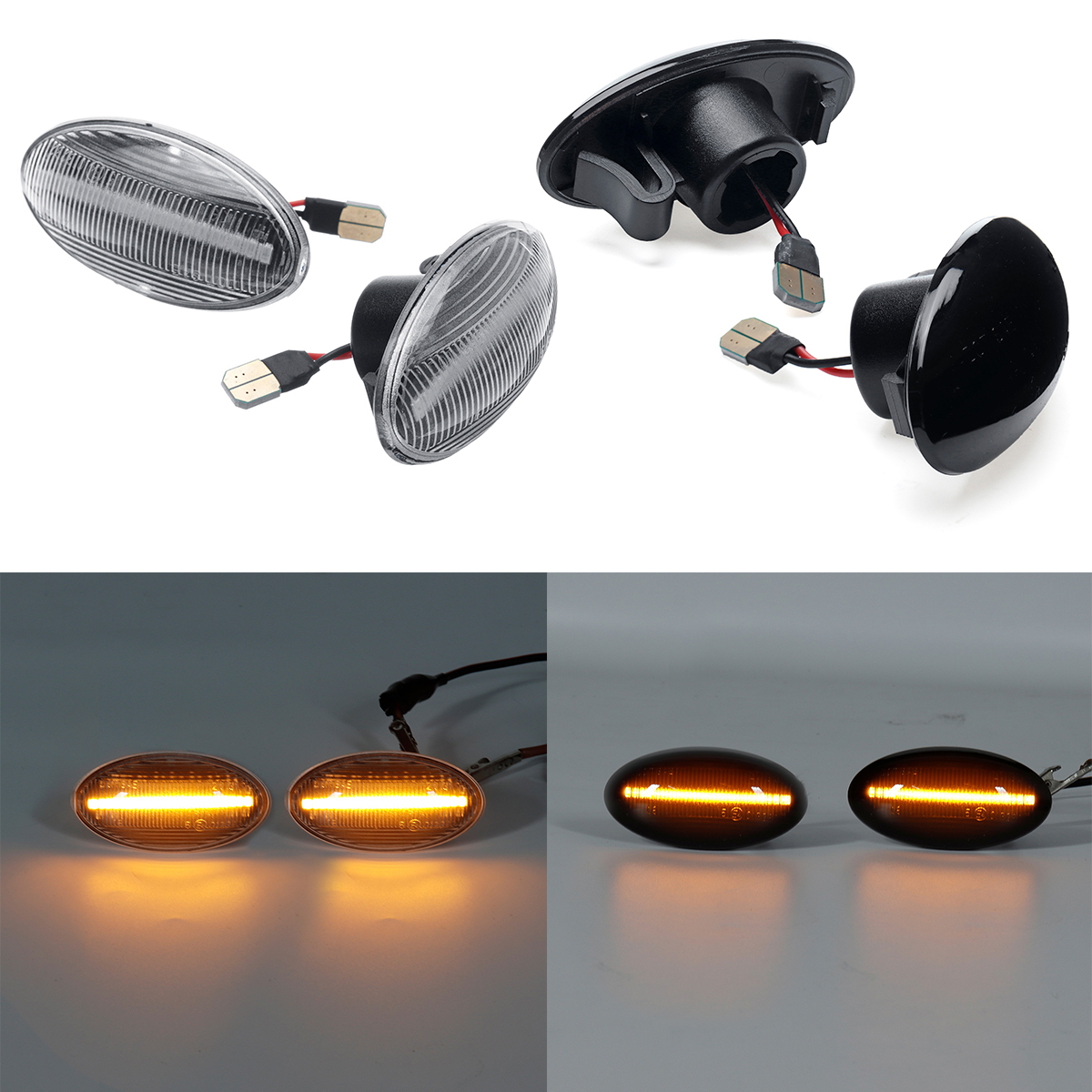 Pair-LED-Side-Marker-Lights-Repeater-Bulb-Yellow-for-Suzuki-Swift-SX4-Splash-1608365
