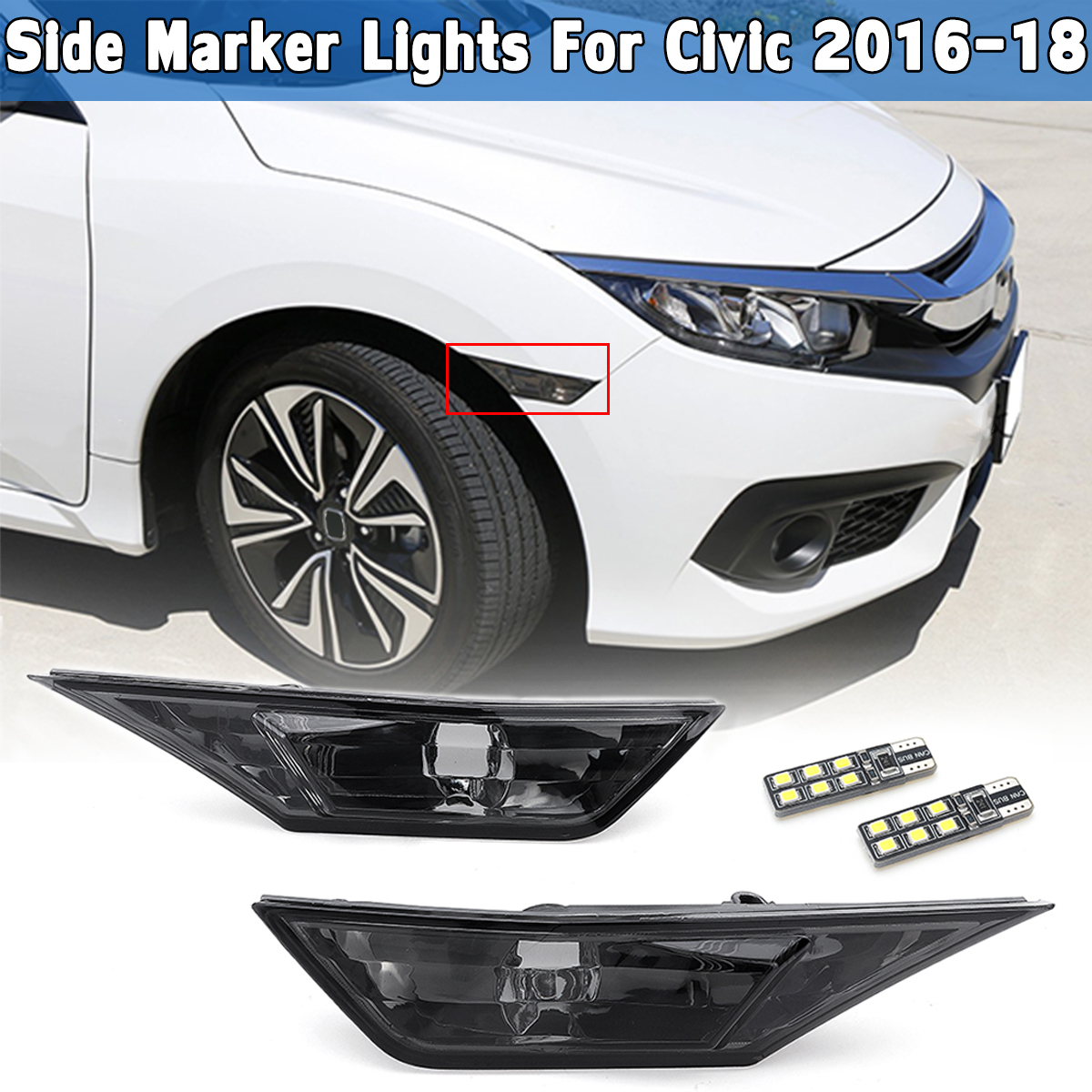Pair-Smoked-Side-Marker-Signal-Lights-Replacement-with-T10-LED-Bulbs-for-Honda-Civic-16-18-1351017