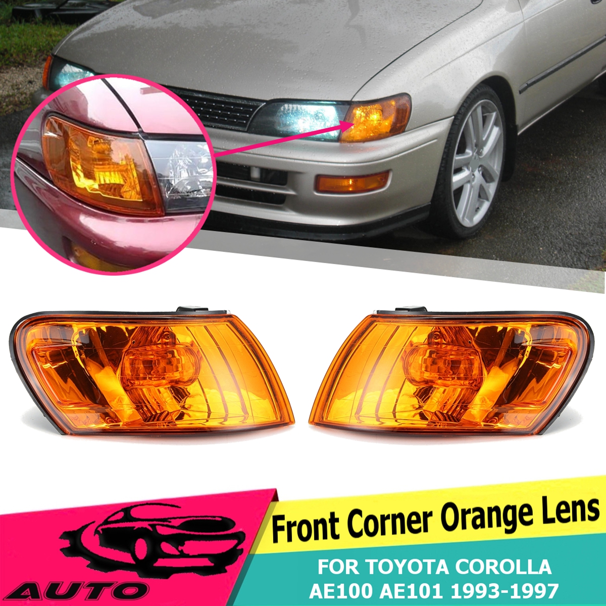 Parking-Corner-Light-Cover-Orange-Lens-Pair-for-Toyota-Corolla-AE100-AE101-E100-1993-1997-1406873