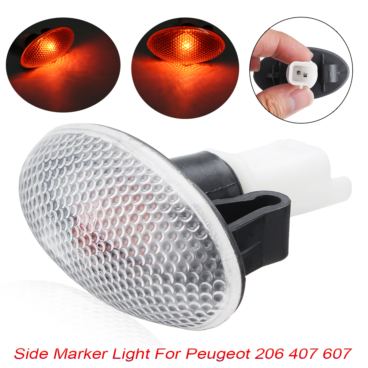 Side-Marker-Indicator-Lights-Repeater-Halogen-Lamp-12V-5W-Yellow-for-Peugeot-206-407-607-632574-1472743