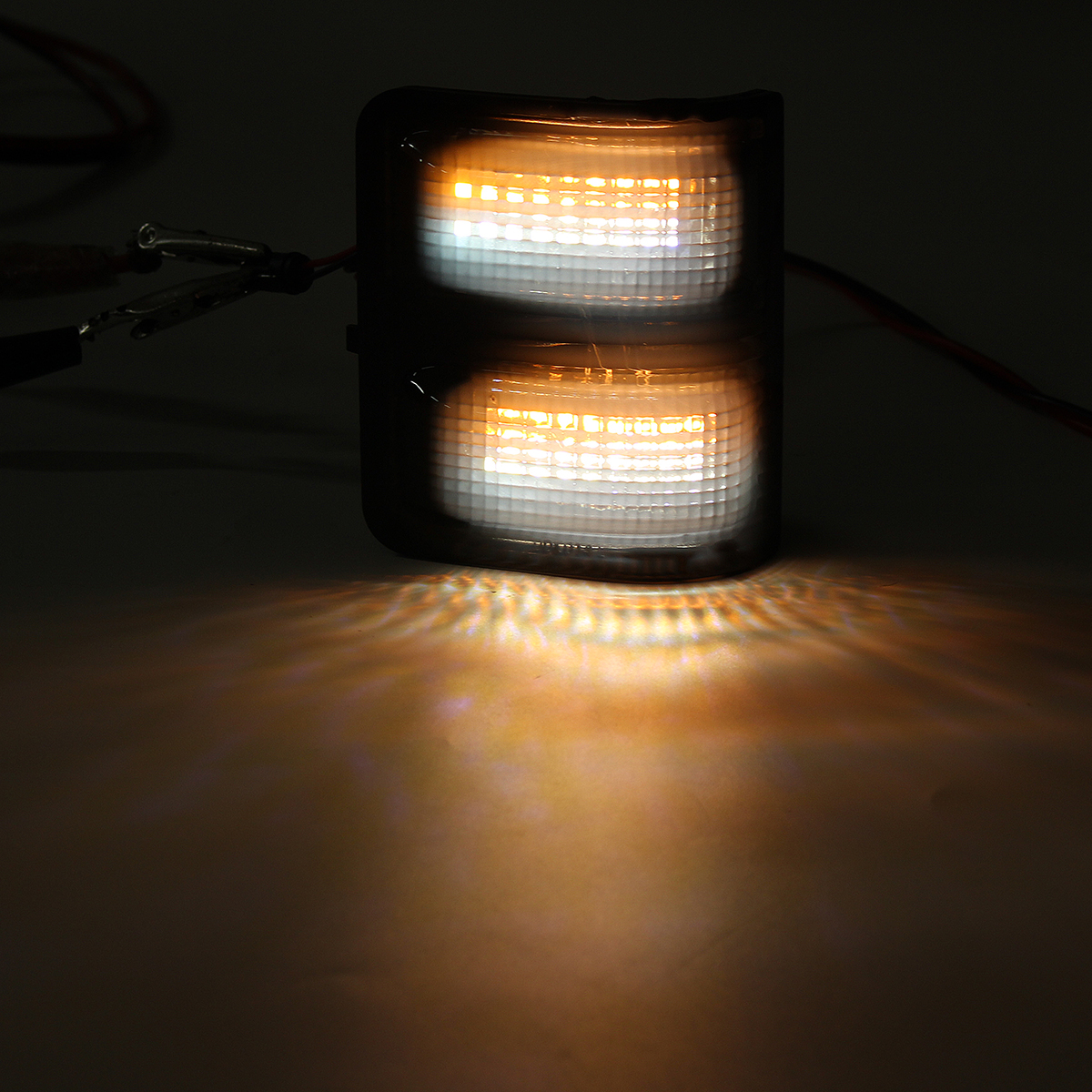 Smoke-Black-LED-Side-Mirror-Marker-Lights-WhiteYellow-Pair-For-Ford-F250-F350-F450-F-550-Super-Duty--1557349