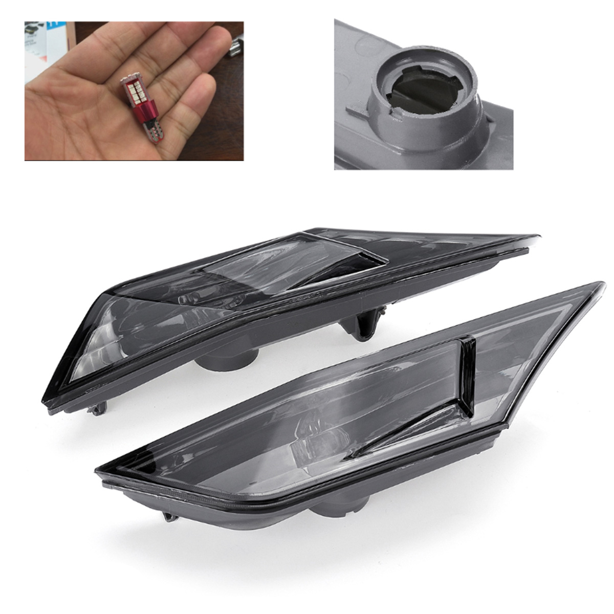 Smoked-Black-Side-Marker-Signal-Lights-Lamp-with-T10-LED-Bulbs-For-Honda-Civic-2016-2018-1546859