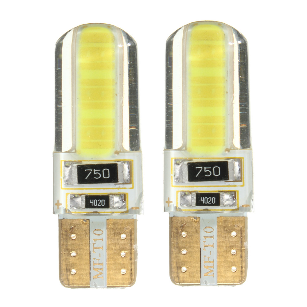 T10-W5W-COB-LED-Car-Side-Wedge-Marker-Lights-Canbus-Error-Free-License-Bulb-Soft-Gel-2W-White-2Pcs-1399628