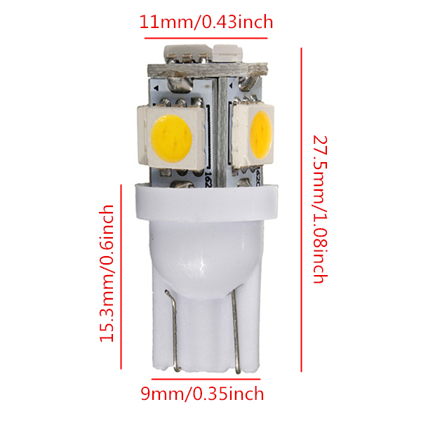 Warm-White-3000K-T10-W5W-5SMD-5050-LED-Car-Clearance-Lamp-Side-Light-1000180