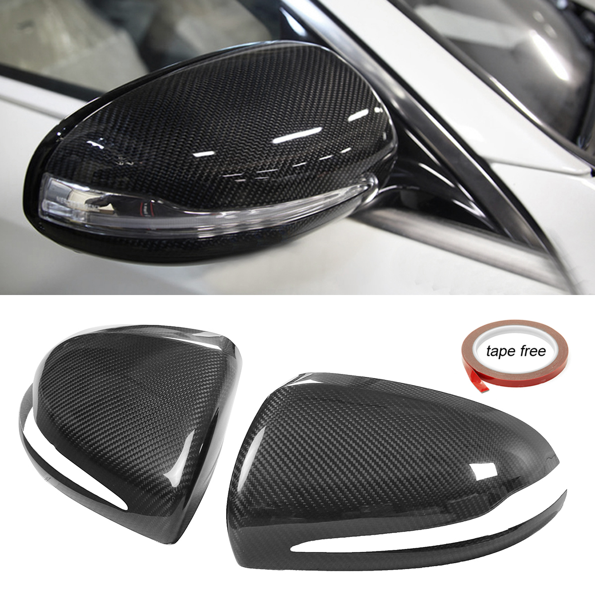 Carbon-Fiber-Side-Car-Mirror-Cover-Caps-for-2015-to-18-Mercedes-W205-C300-C400-450-1302614