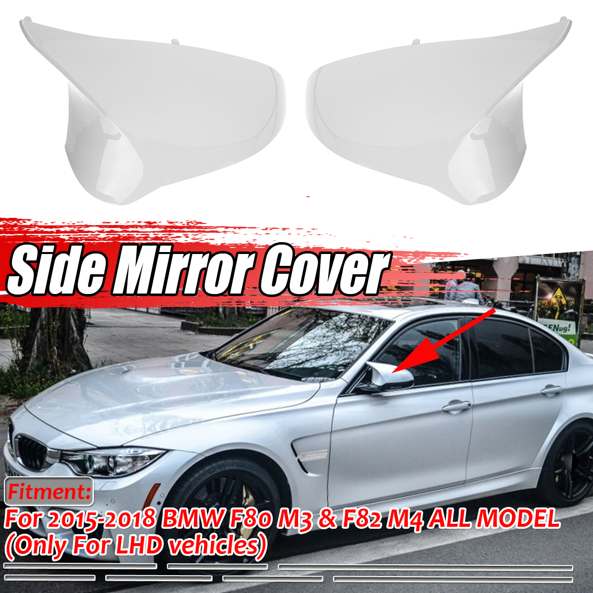Painted-Glossy-White-Rear-View-Mirror-Cap-Cover-Replacement-Left--Right-For-BMW-F80-M3-F82-M4-2015-2-1789192