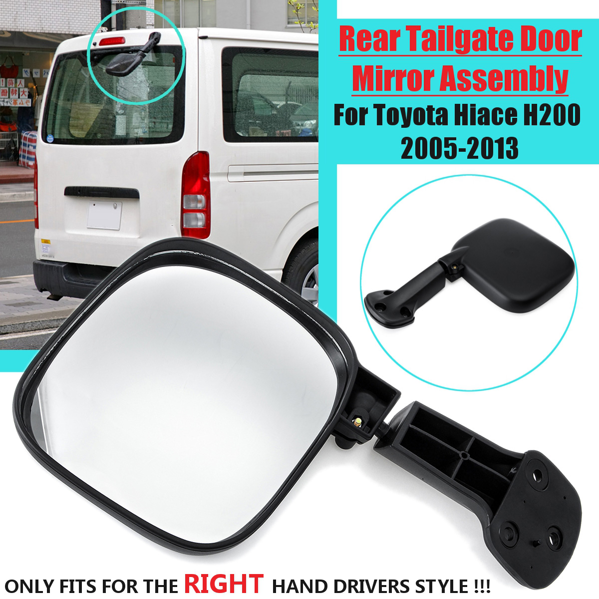 Rear-Tailgate-Door-Mirror-Assembly-For-Toyota-Hiace-H200-Series-2005-2013-1769229