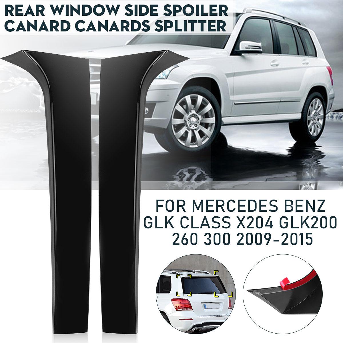 1-Pair-Rear-Window-Side-Spoiler-Canard-Canards-Splitter-For-Mercedes-Benz-GLK-Class-X204-GLK200-260--1812973