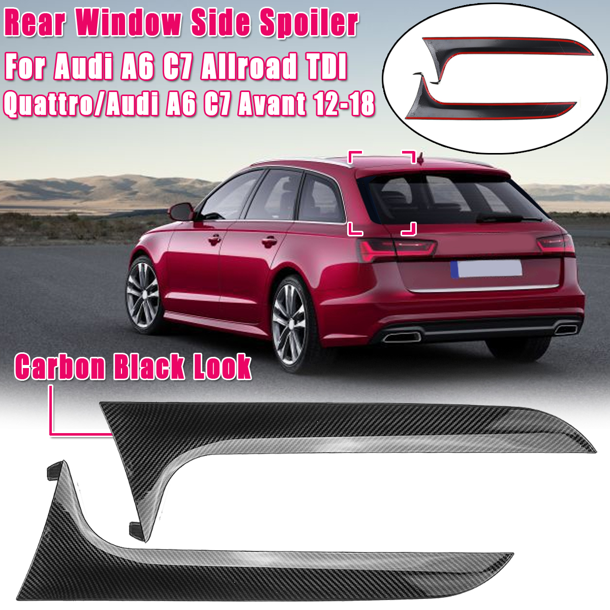 Carbon-Black-Car-Rear-Window-Side-Spoiler-Wing-Canard-Canards-Splitter-For-Audi-1615567