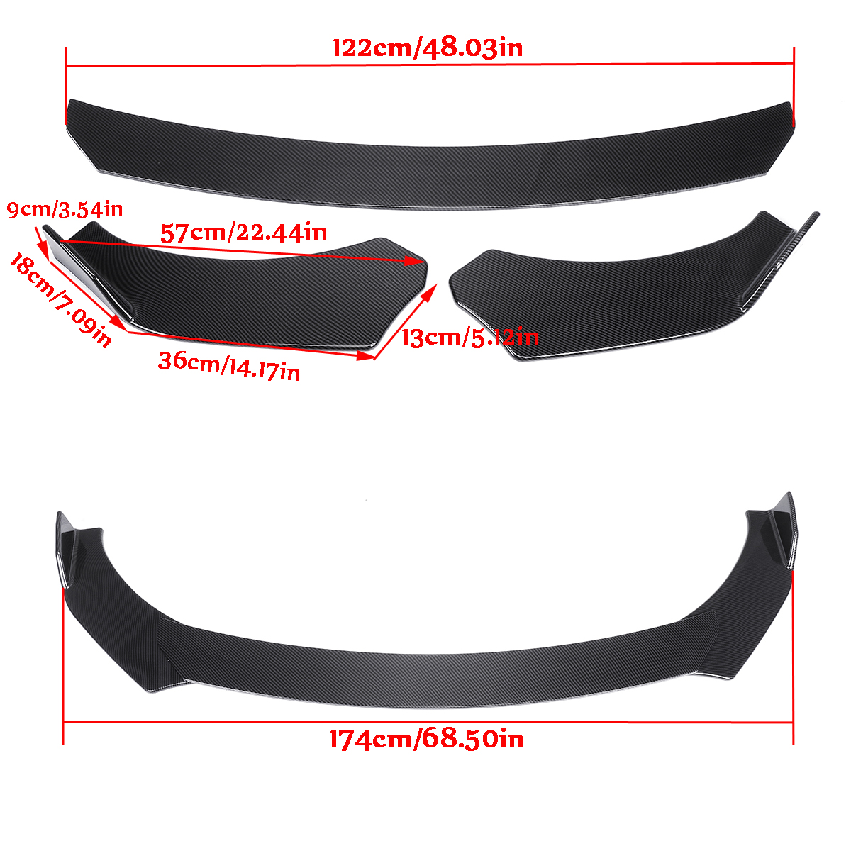 Carbon-Fiber-Front-Bumper-Lip-Car-Spoiler-Wing-For-Mercedes-Benz-W205-C200-C250-C300-C350-1534805