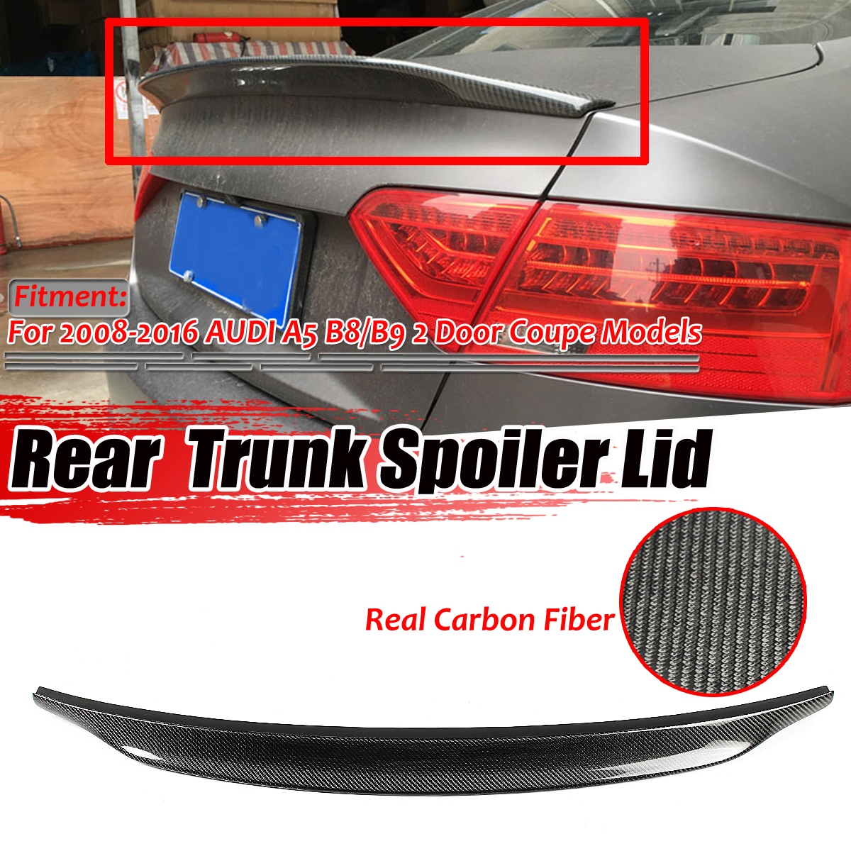 For-Audi-A5-B8-B9-Coupe-08-16-Real-Carbon-Fiber-Trunk-Spoiler-Wing-Lid-Cat-Style-1700182