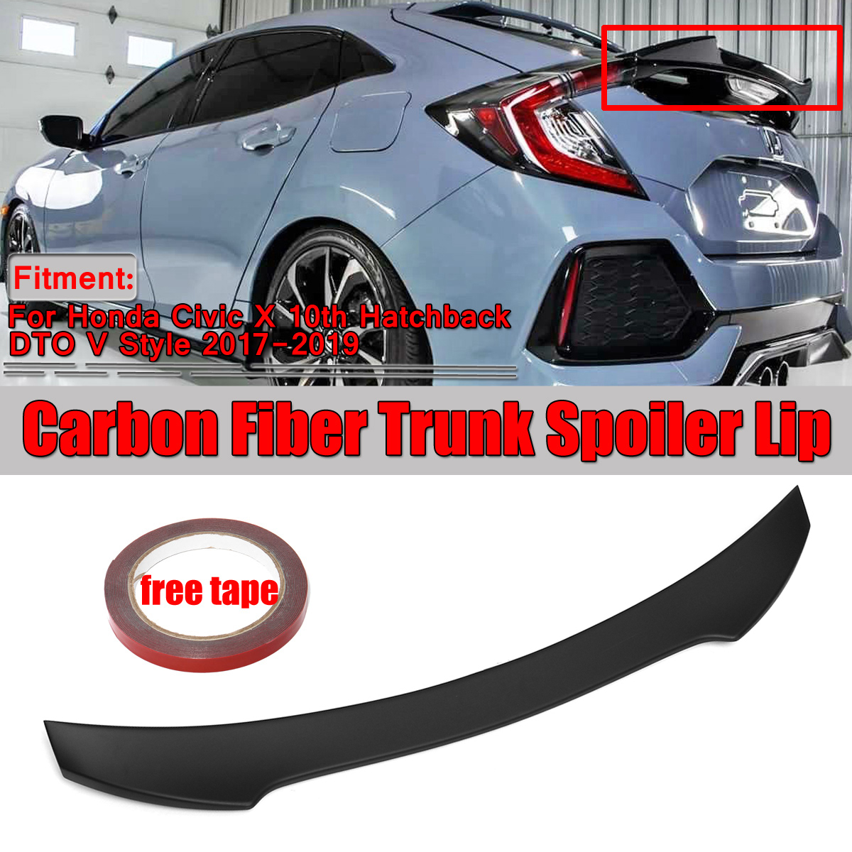 Matte-Black-Trunk-Spoiler-Lip-For-Honda-Civic-X-10th-Hatchback-DTO-V-Style-2017-2019-1677145