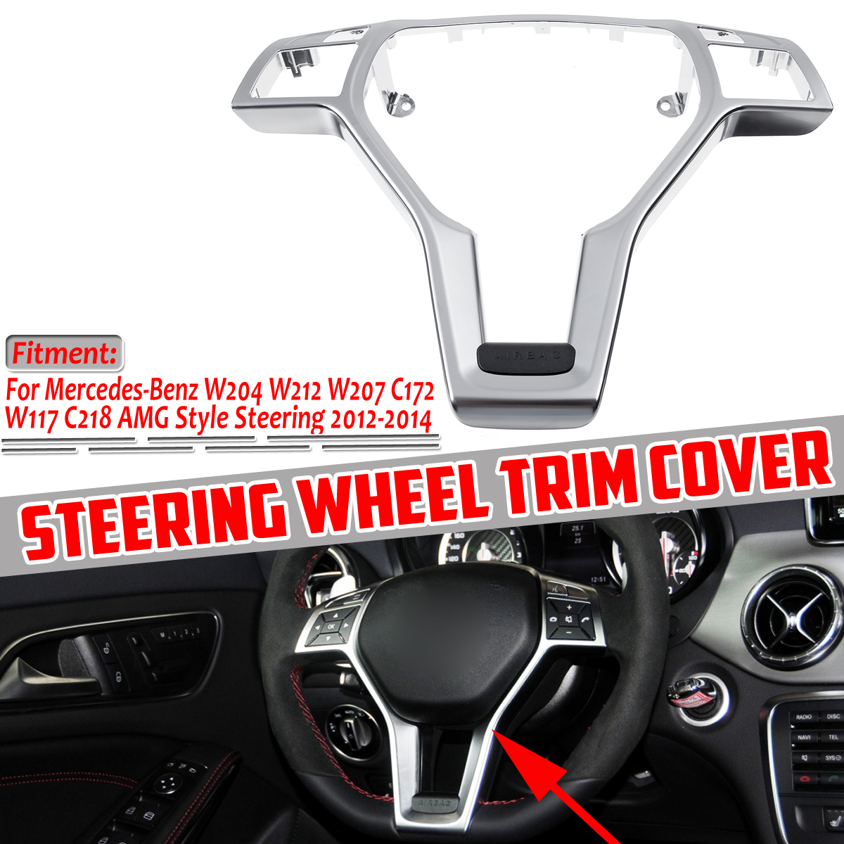 AMG-Style-Steering-Wheel-Trim-Replacement-Cover-For-Mercedes-C-E-CLA-CLASS-2012-2014-09946400139107-1725995