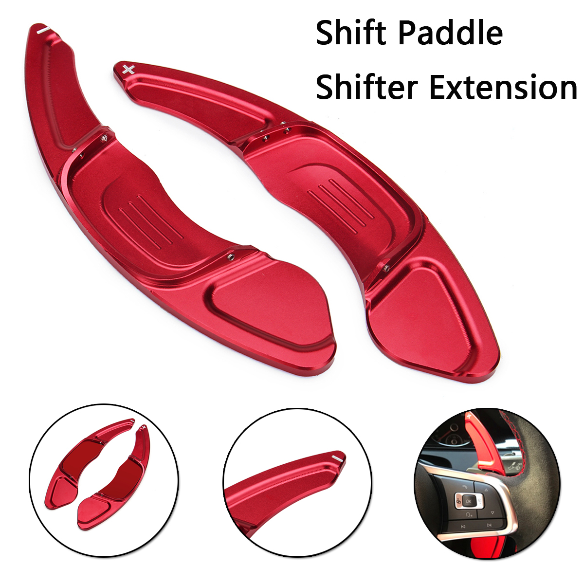 Aluminium-Alloy-Steering-Wheel-Shift-Paddle-Shifter-Extension-Red-For-VW-Golf-MK7-TSI-GTI-R-1709899