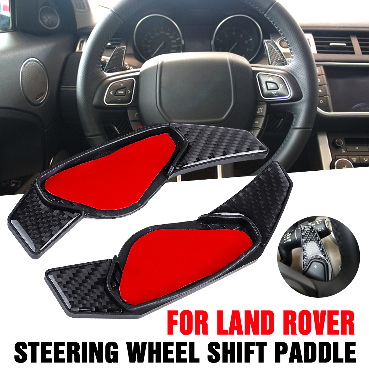 Carbon-Fiber-Steering-Wheel-Gear-Shift-Shifter-Paddle-Extensions-For-Land-Rover-1793147