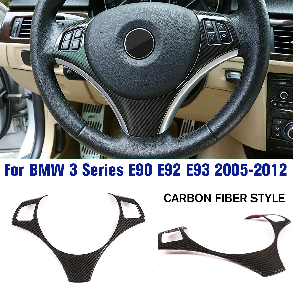 Carbon-Fiber-Style-Steering-Wheel-Button-Decoration-Frame-Trim-Cover-Sticker-For-BMW-3-Series-E90-E9-1561482