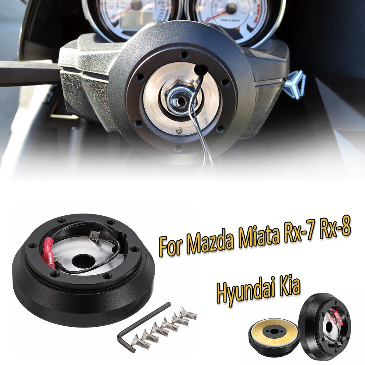Steering-Wheel-Quick-Release-Hub-Kit-Short-Disconnect-Adapter-For-Mazda-Miata-Rx-7-Rx-8-Hyundai-Kia-1576264