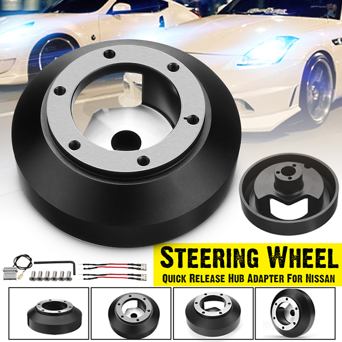 Steering-Wheel-Short-Hub-Adapter-For-Nissan-350Z-370Z-G35-G37-SER-SRK-141H-1709474