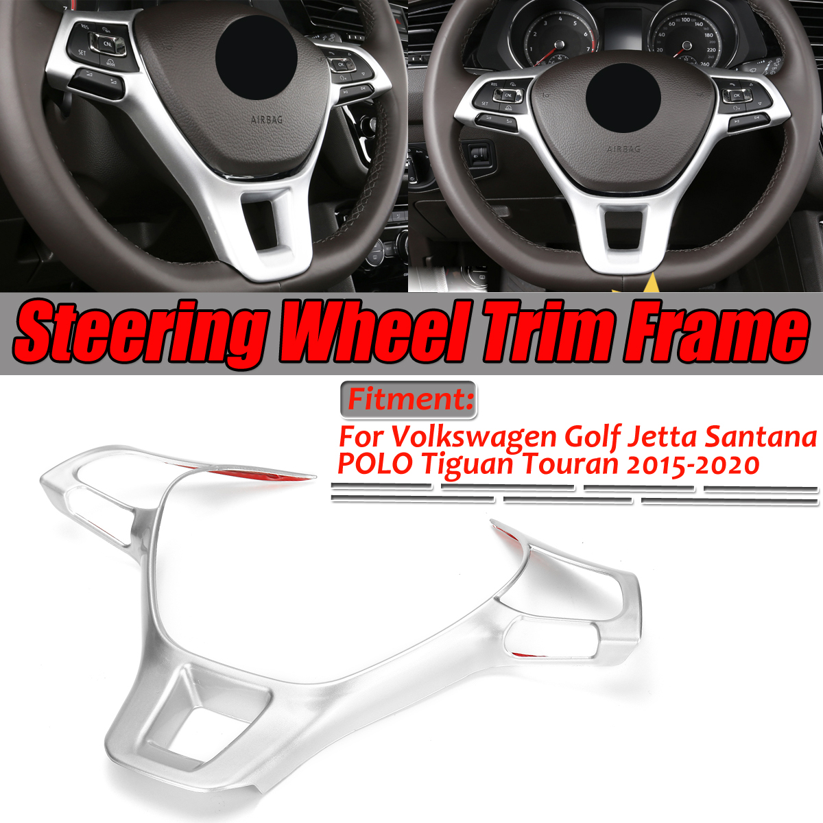 Steering-Wheel-Trim-Frame-Silver-For-VW-Golf-For-Jetta-Santana-For-POLO-Tiguan-Touran-2015-2020-1673154