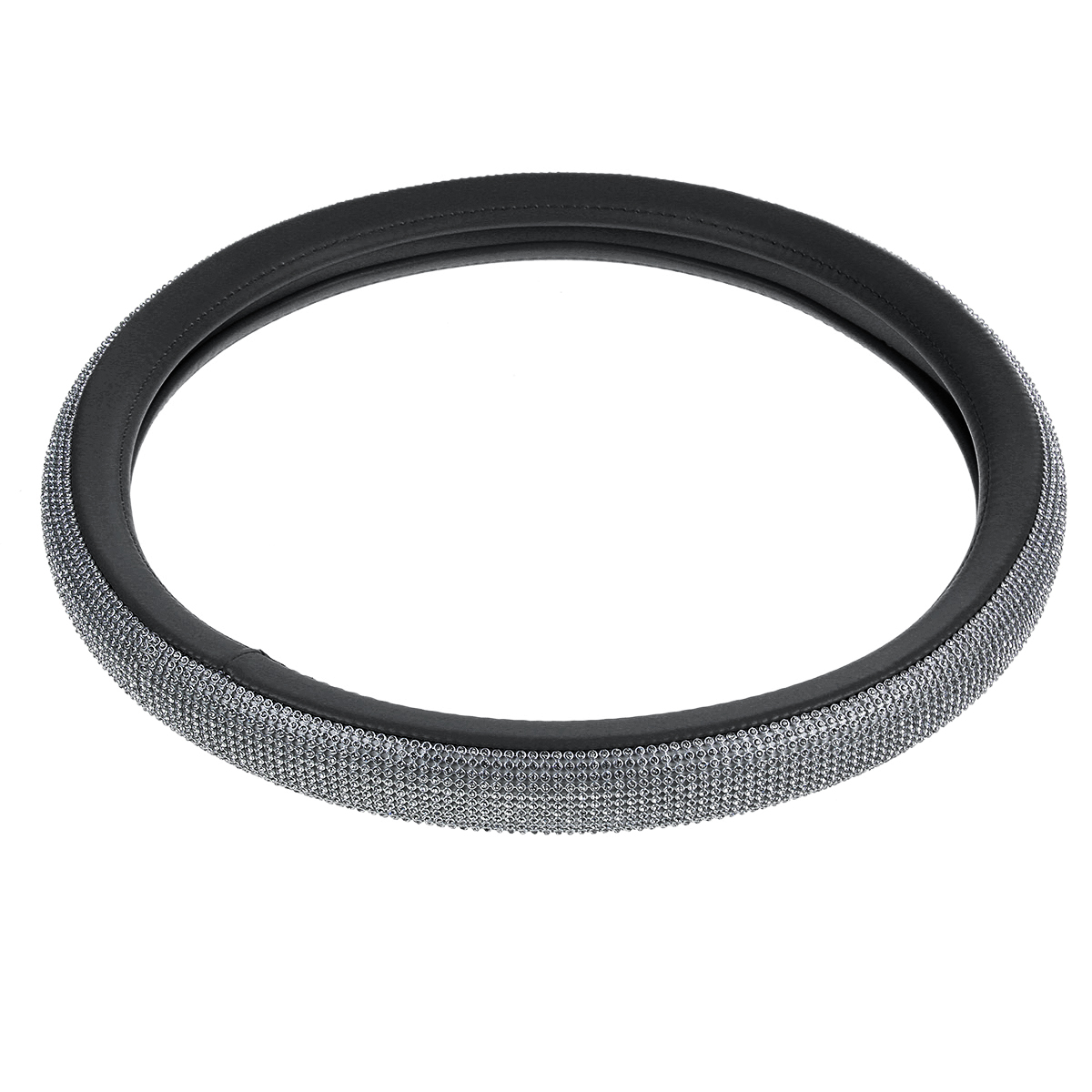 15quot-38cm-PU-Leather-Car-Truck-Steering-Wheel-Cover-Crystal-Bling-Rhinestone-1749305
