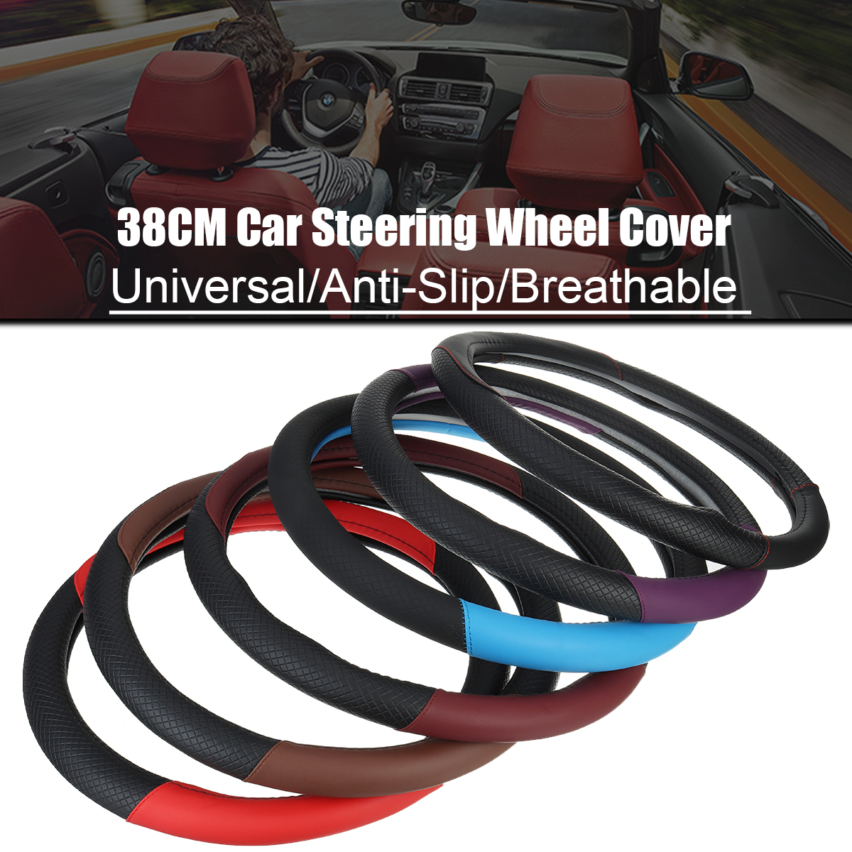38CM-Universal-Anti-Slip-Breathable-Car-Steering-Wheel-Cover-Vehicle-SUV-RV-1796540