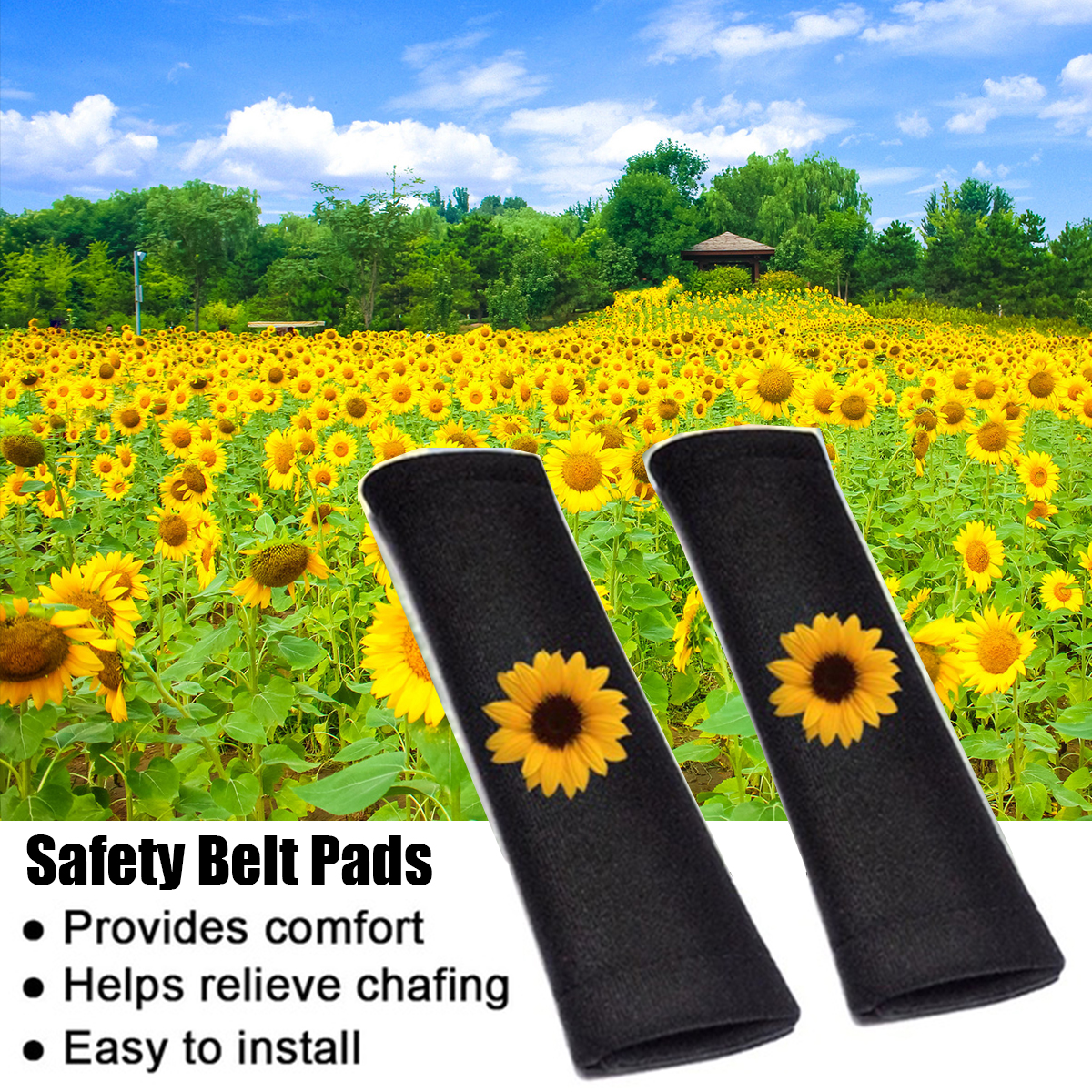 38cm-Car-Steering-Wheel-Covers-Protector-Glove-Plush-Sunflower--Shoulder-Sleeves-1656005