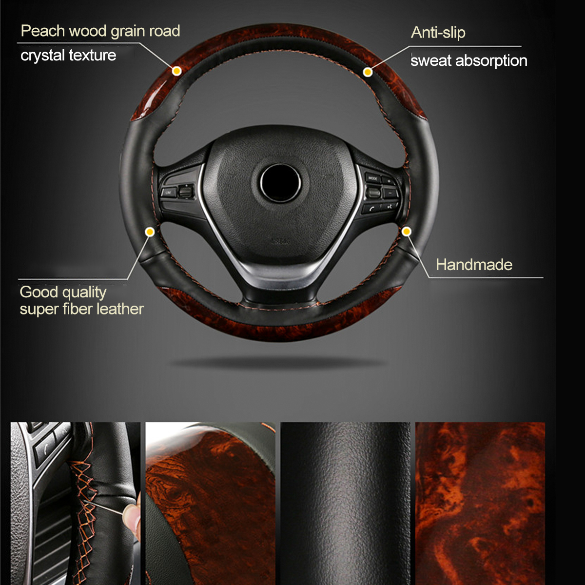 38cm-Microfiber-Leather-Braiding-Car-Steering-Wheel-Case-Cover-Sports-Style-1749309