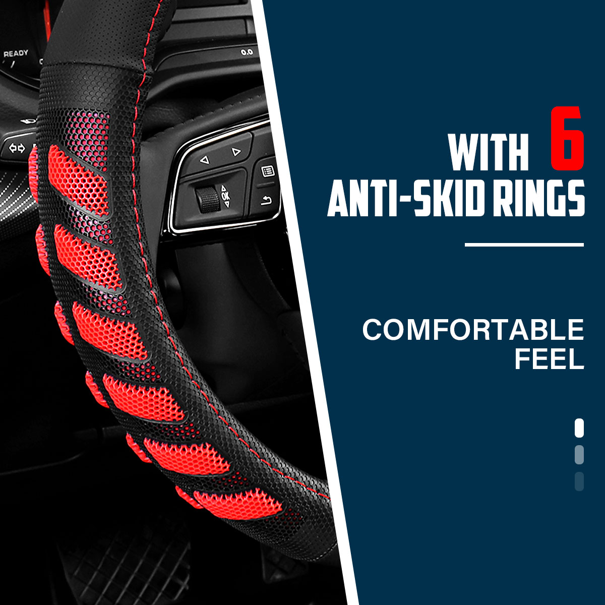 38cm-PU-Leather-Universal-Blue--Red-Car-Steering-Wheel-Cover-Hand-Pad-Buffer-1796538