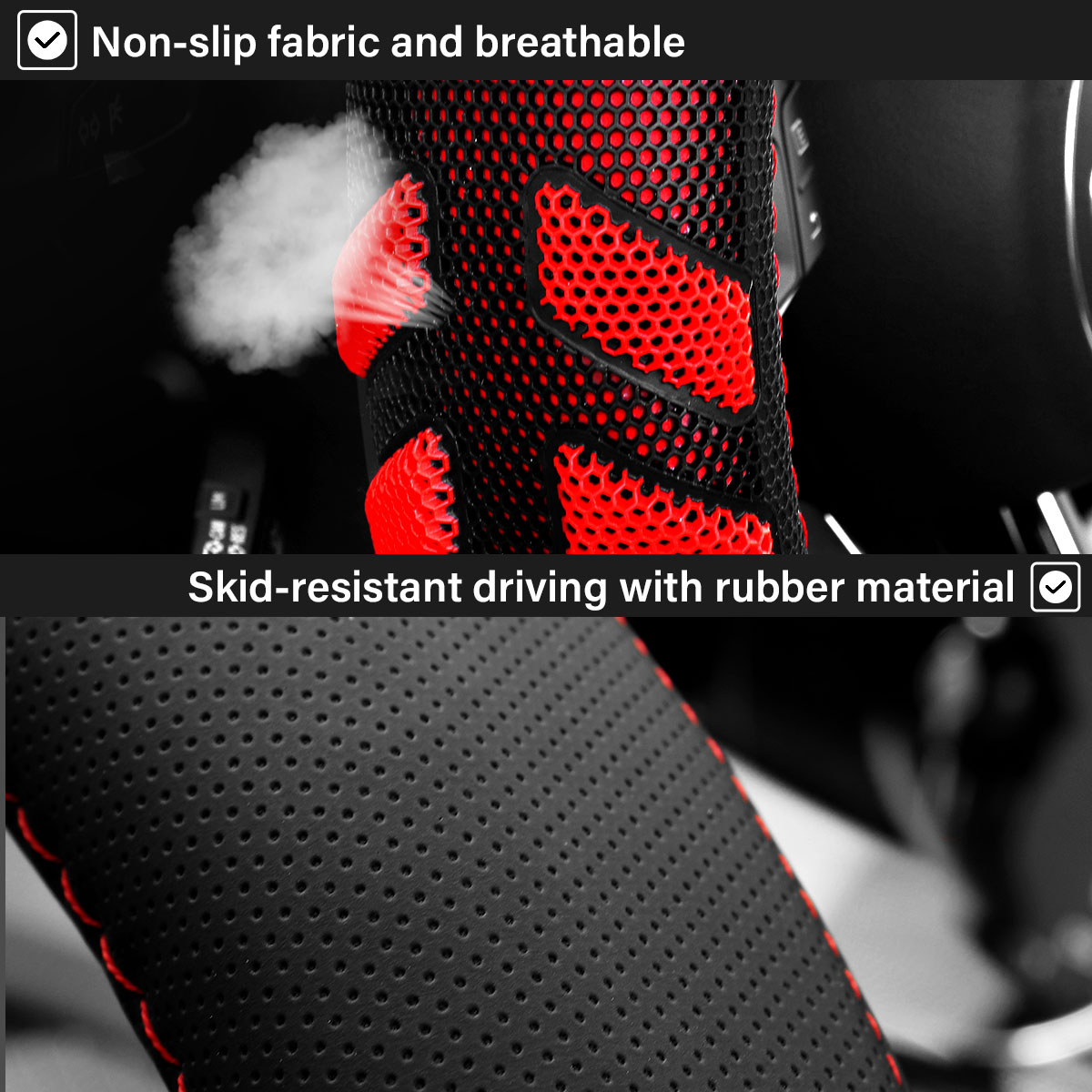 38cm-PU-Leather-Universal-Blue--Red-Car-Steering-Wheel-Cover-Hand-Pad-Buffer-1796538