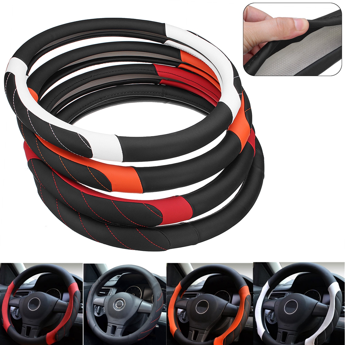 38cm-Universal-Leather-Sport-Car-Auto-Steering-Wheel-Covers-Four-Colors-1314414