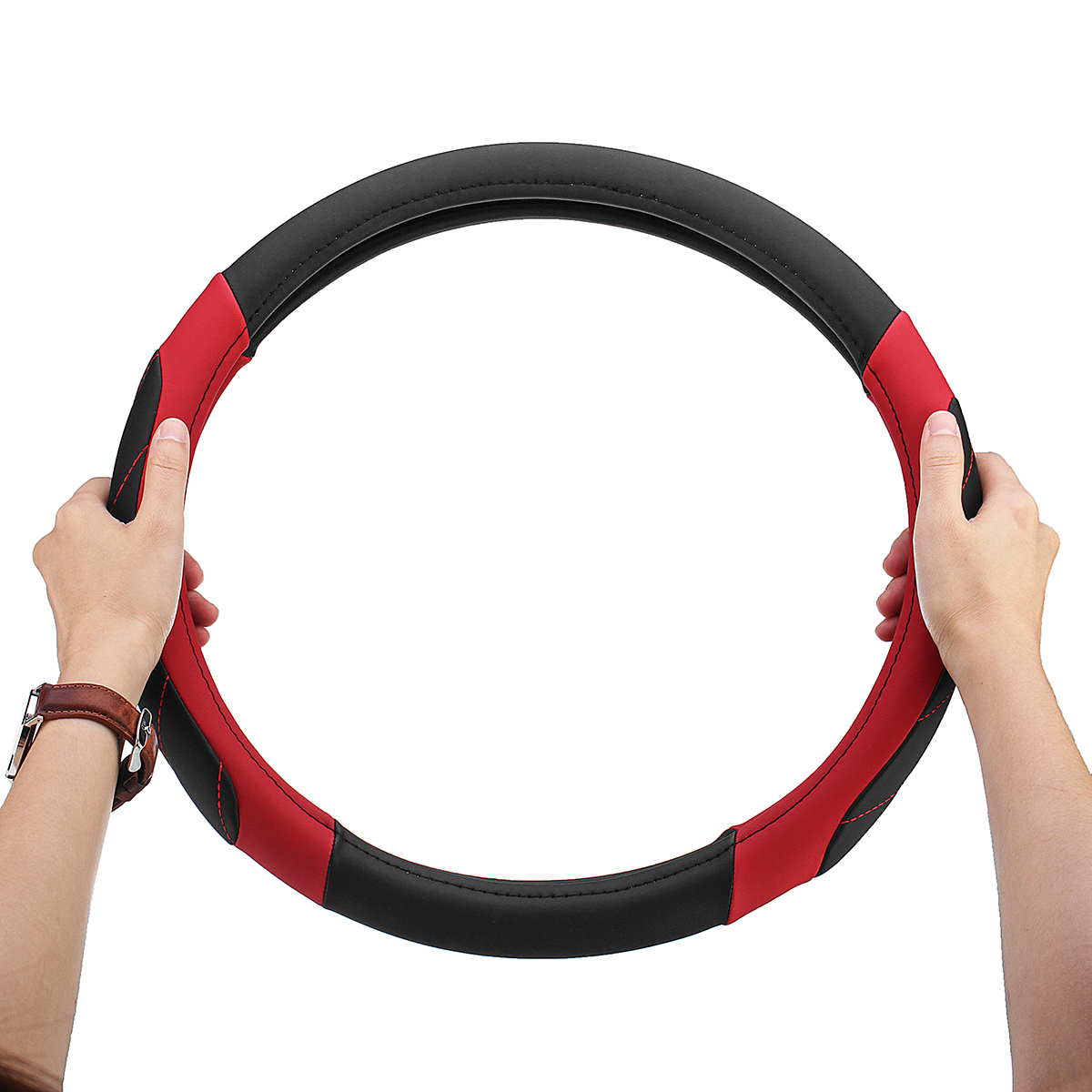 38cm-Universal-Leather-Sport-Car-Auto-Steering-Wheel-Covers-Four-Colors-1314414