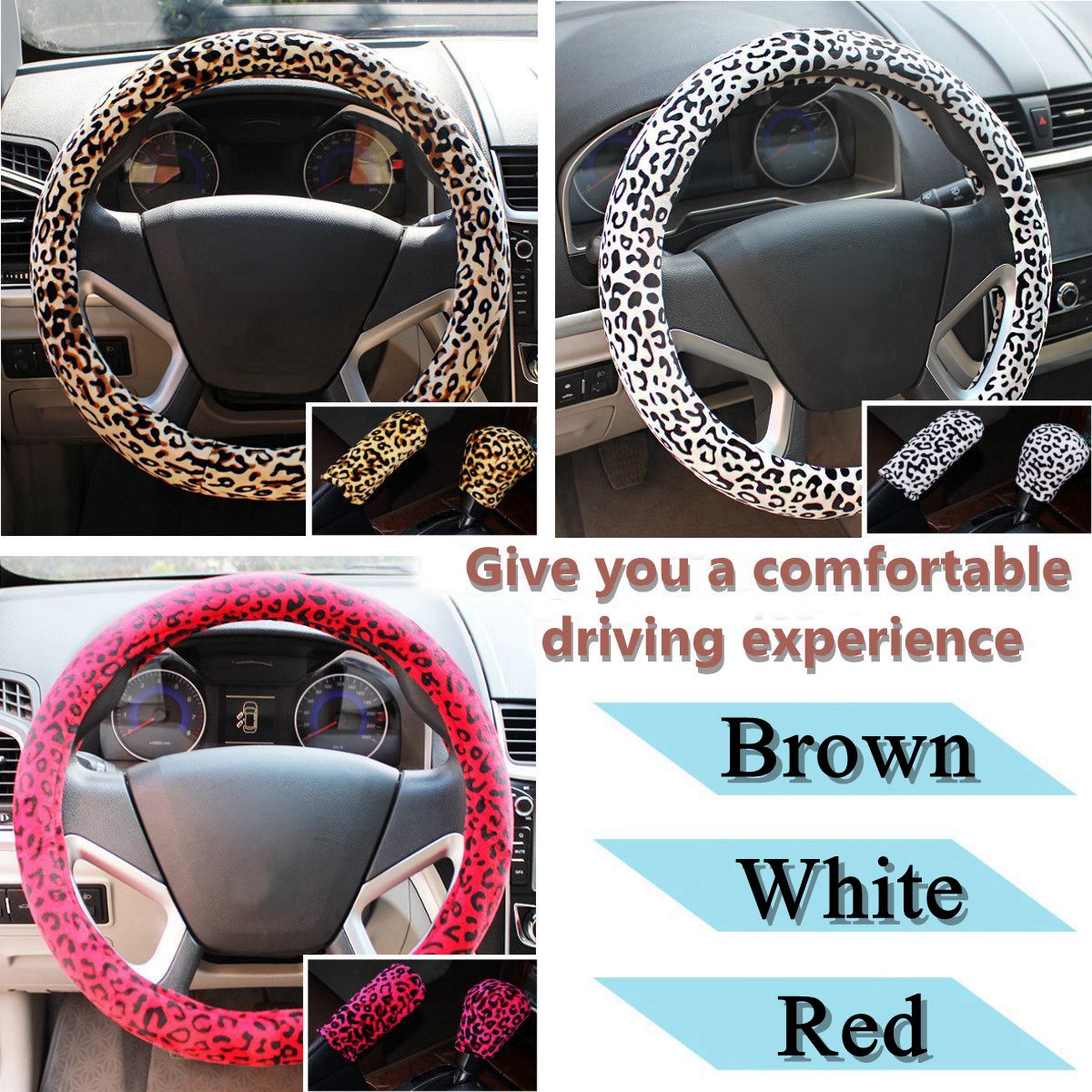 3pcs-38cm-Car-Steering-Wheel--Handbrake--Gear-Knob-Covers-Set-Plush-Warm-Soft-1647592