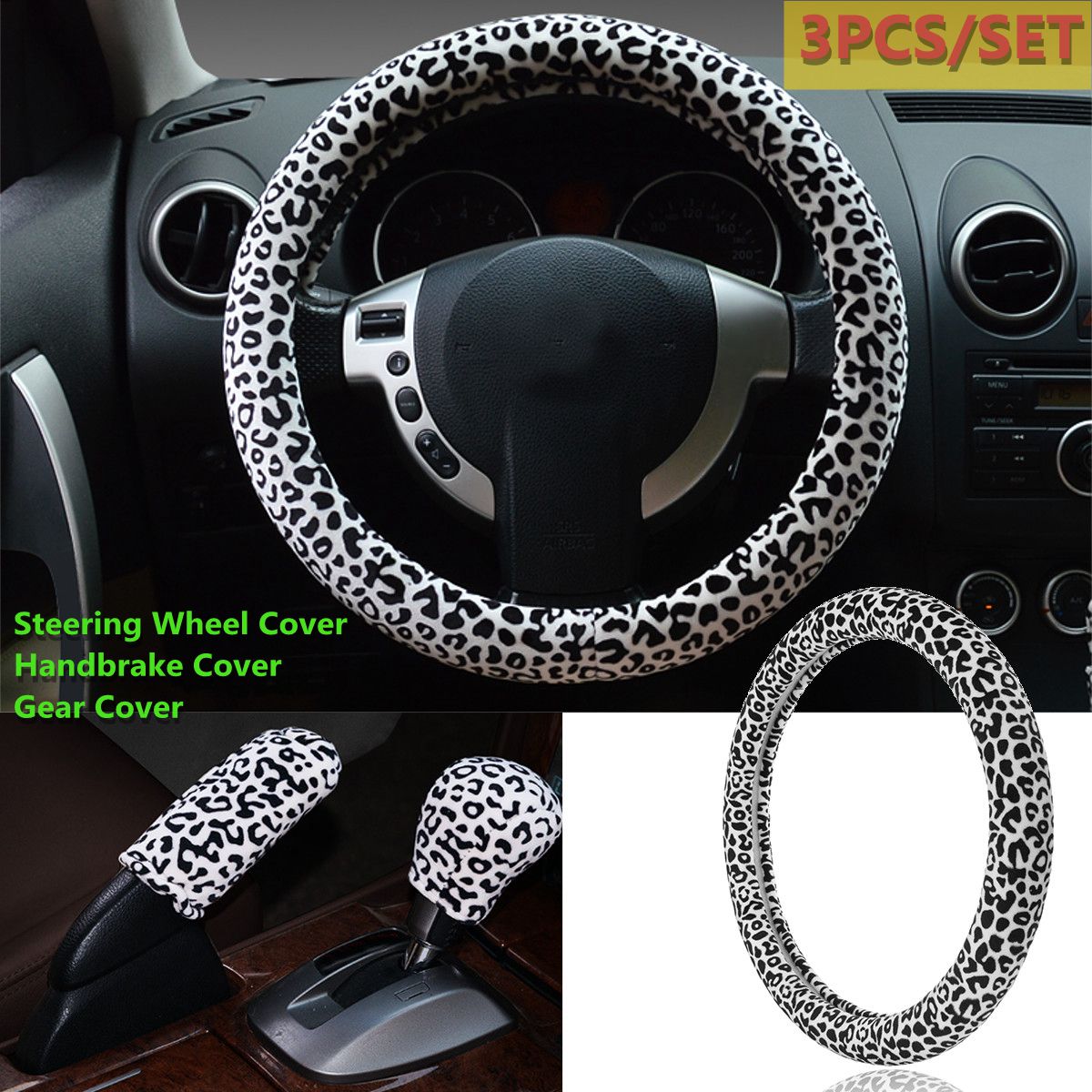 3pcs-38cm-Car-Steering-Wheel--Handbrake--Gear-Knob-Covers-Set-Plush-Warm-Soft-1647592