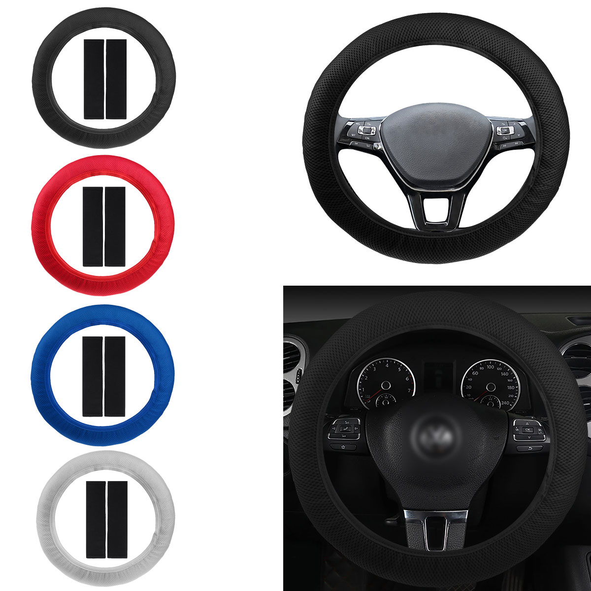Car-Accessory-Steering-Wheel-Covers-Protector-Universial-Luxury-w-Shoulder-Pads-1656004