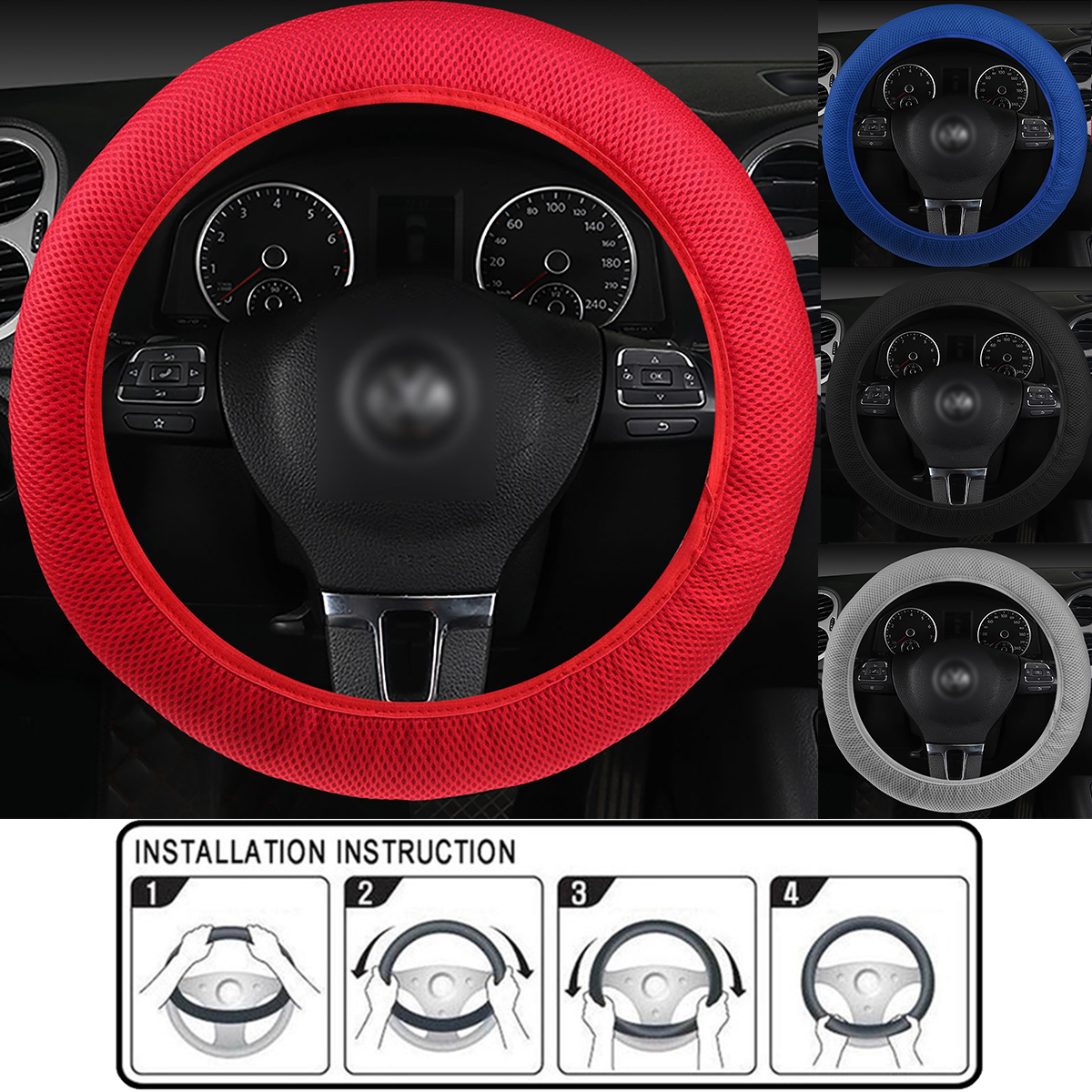 Car-Accessory-Steering-Wheel-Covers-Protector-Universial-Luxury-w-Shoulder-Pads-1656004