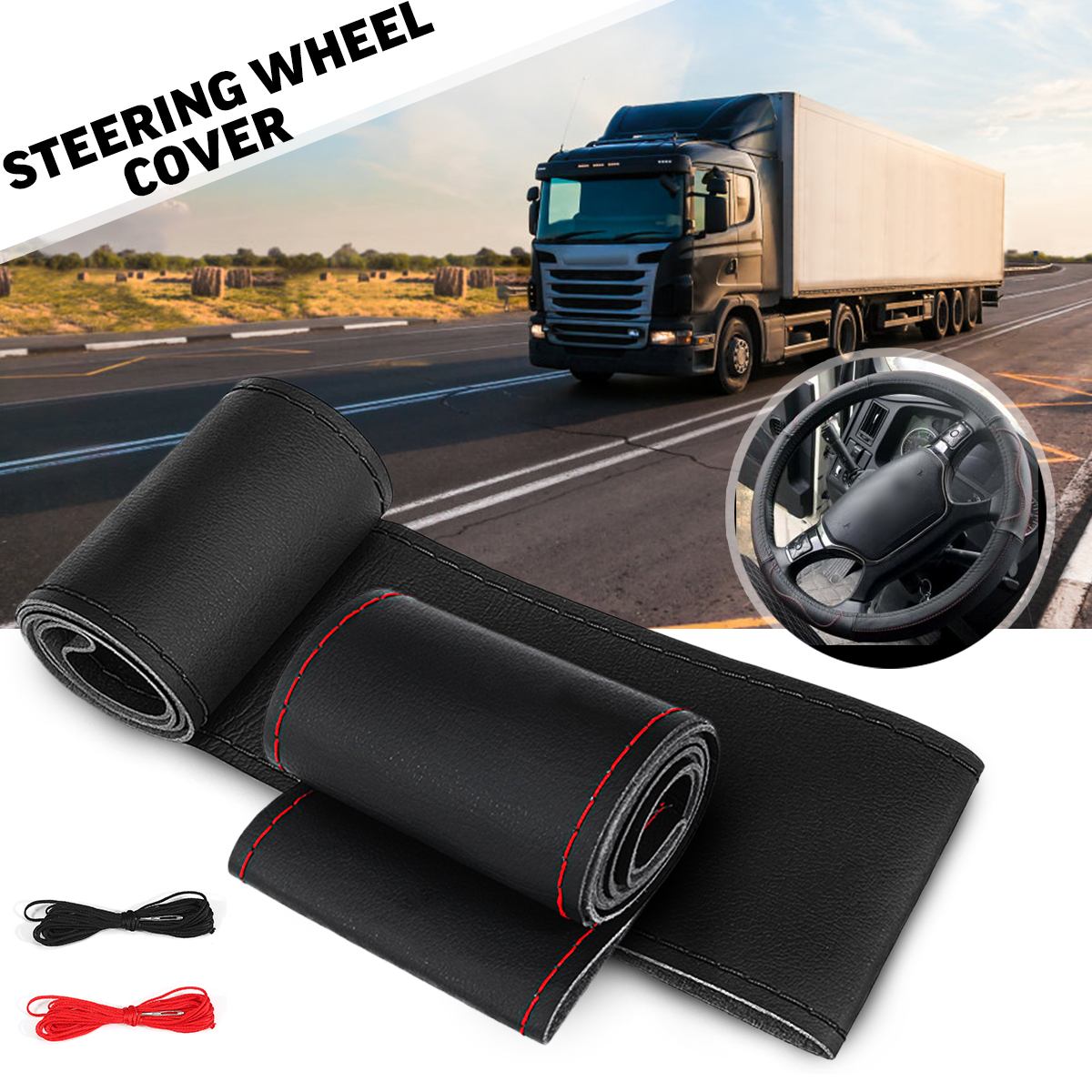 Car-Auto-Steering-Wheel-Non-Slip-Protection-Covers-PU-Leather-45cm-for-RV-Truck-1655952