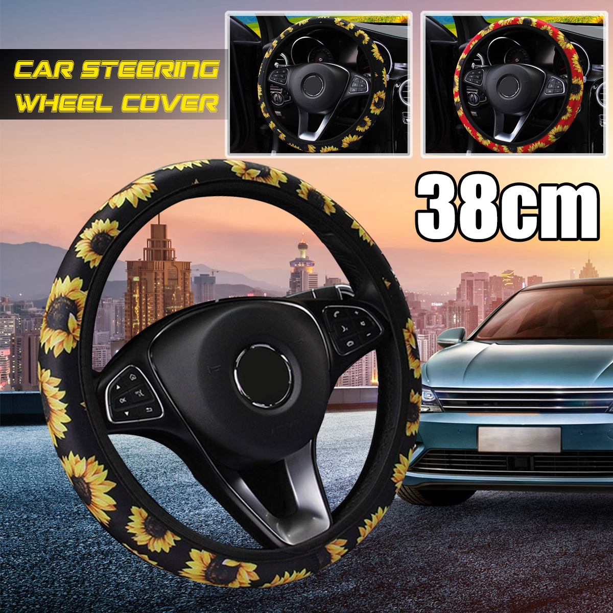 Car-Steering-Wheel-Cover-Sunflower-Flower-Without-Inner-Ring-Elastic-Belt-Handle-1667216