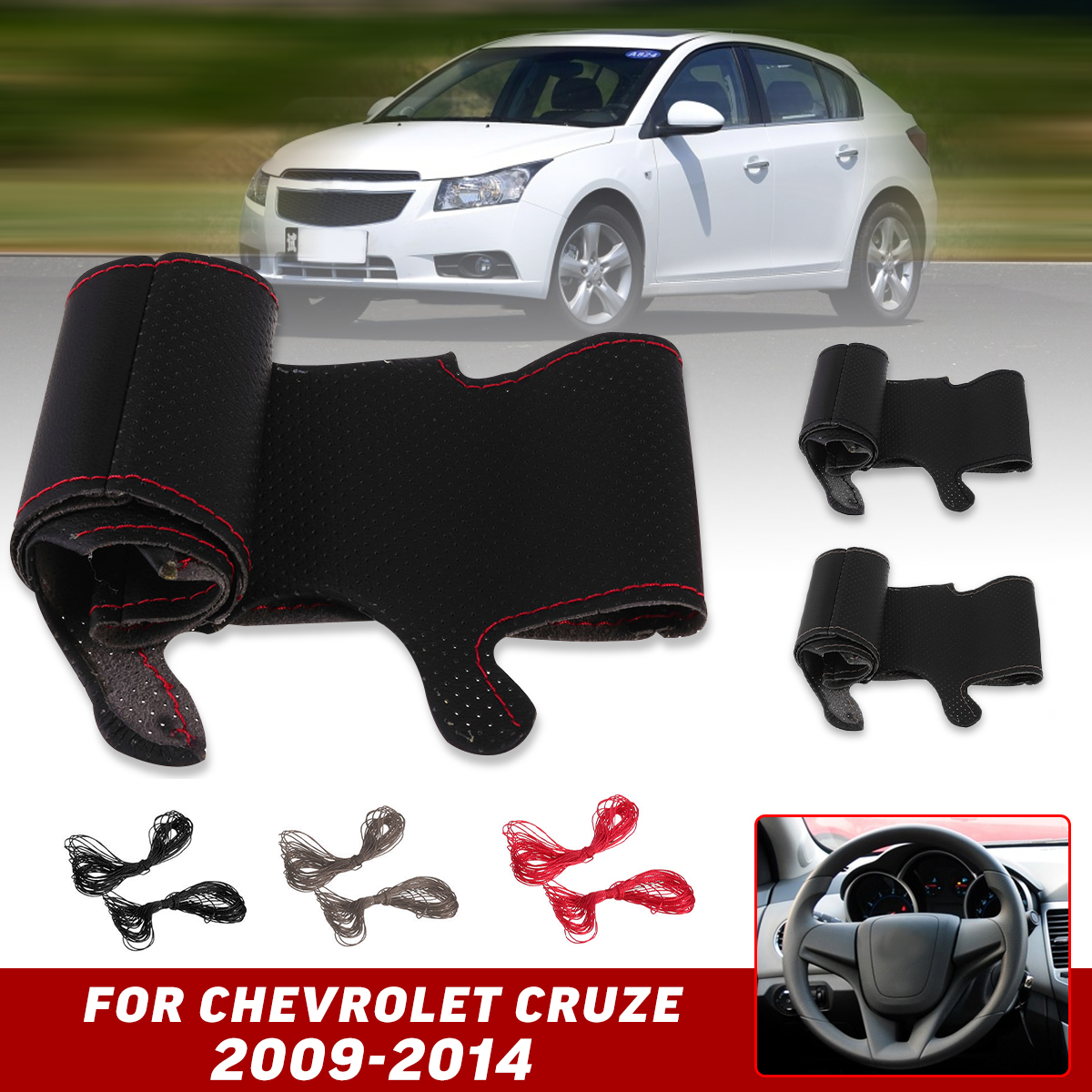 Car-Steering-Wheel-Covers-Wrap-Handsewing-Black-For-Chevrolet-Cruze-2009-2014-1616875
