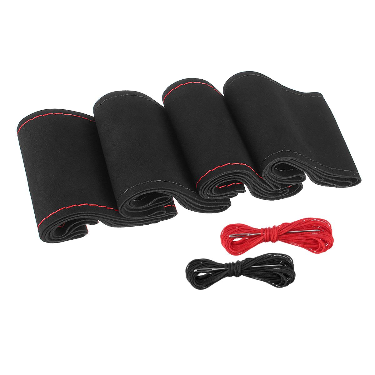 DIY-3638cm-Car-Steering-Wheel-Covers-Super-Fiber-Suede-Leather-Universal-with-Needles-and-Thread-1314449