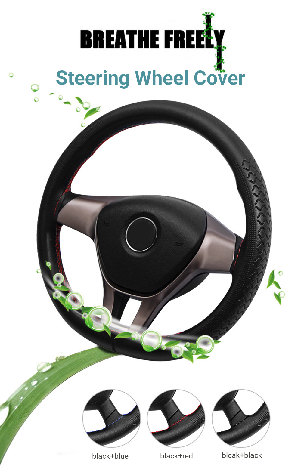 DIY-38cm-Car-Steering-Wheel-Covers-Microfiber-Leather-with-Needles-and-Thread-Universal-1326443